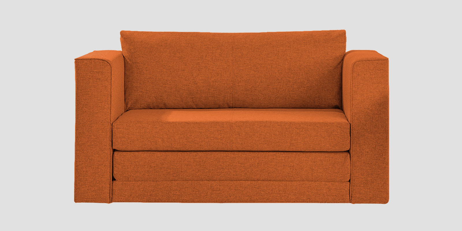 Kenia Fabric 2 Seater Foldable Sofa Cum Bed In Vivid Orange Colour - Febonic Living
