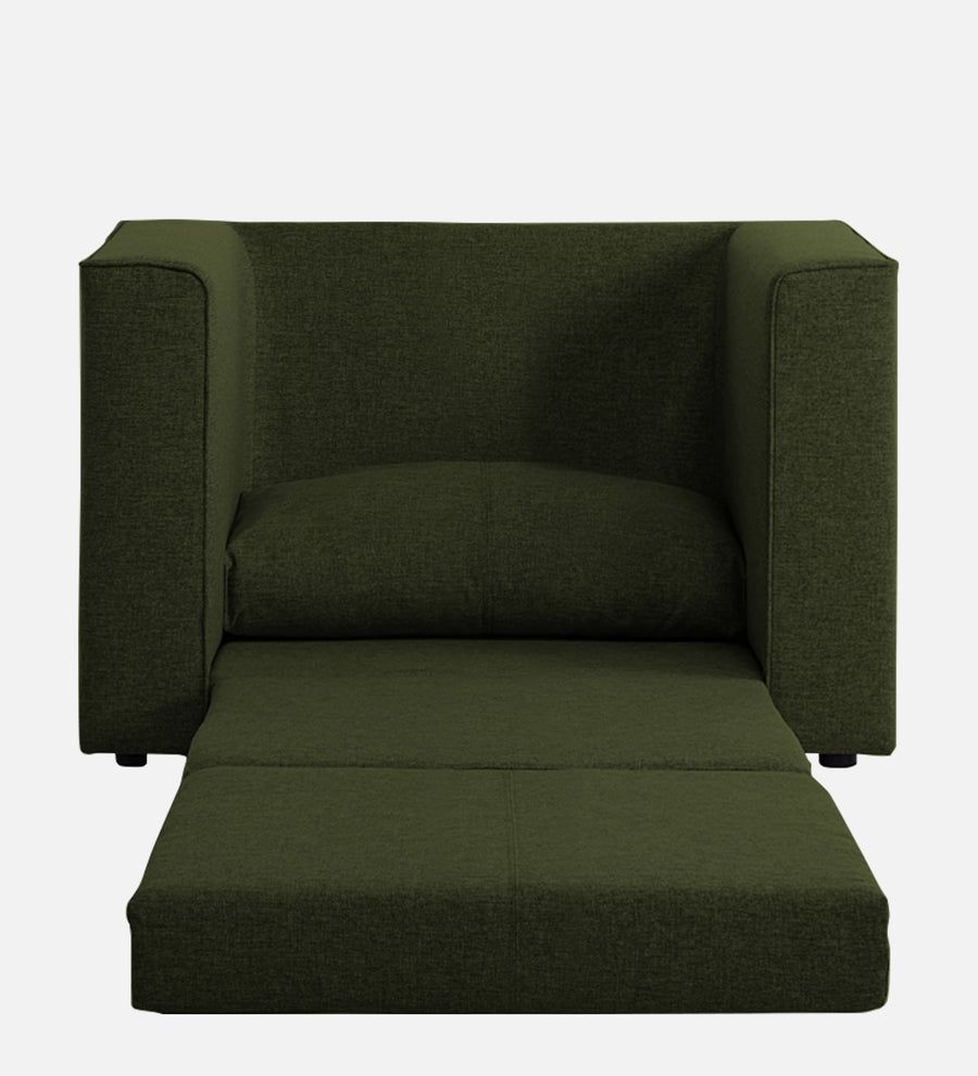 Kenia Fabric 1 Seater Foldable Sofa Cum Bed In Olive Green Colour - Febonic Living