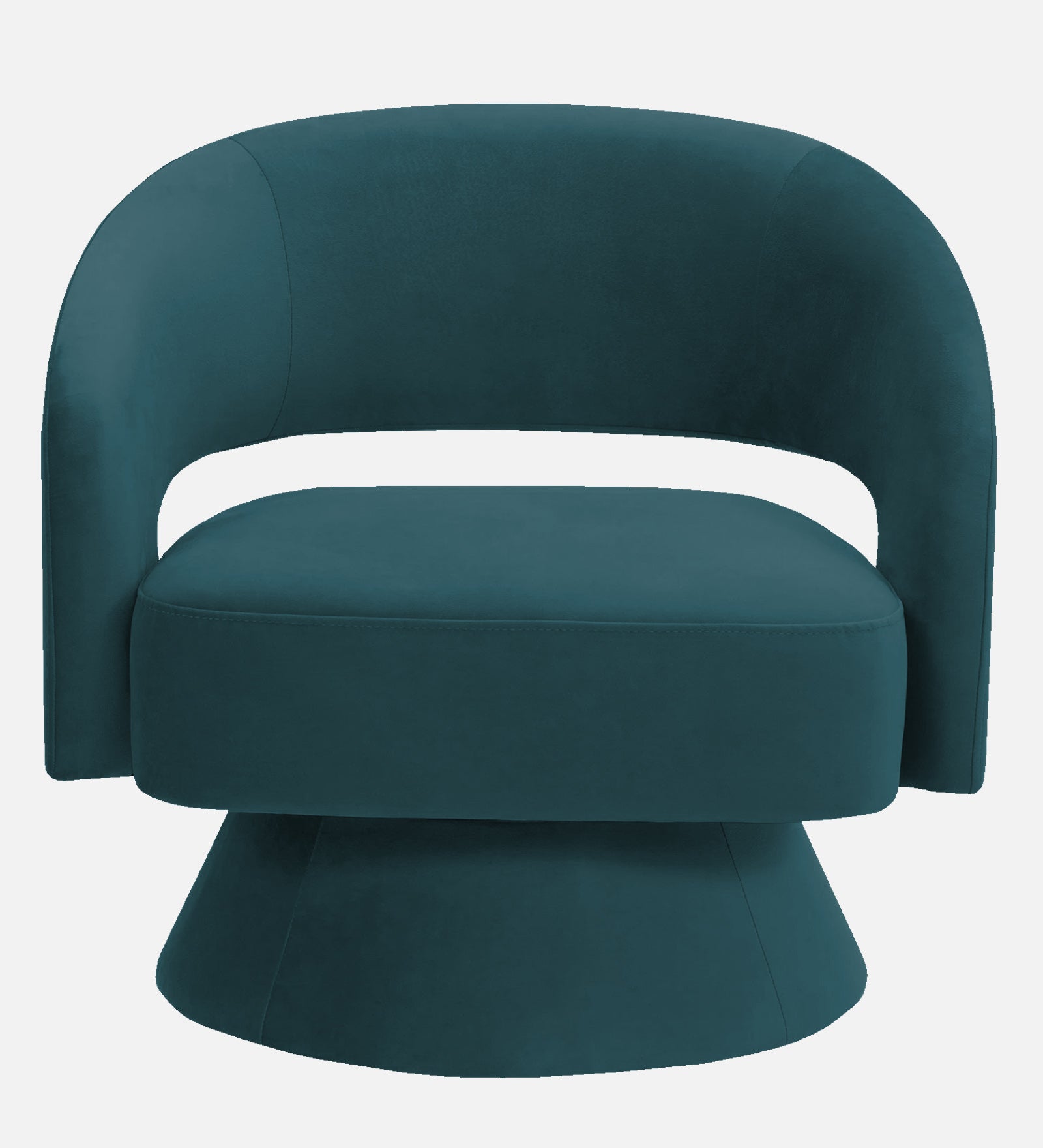 Pendra Velvet Swivel Chair in Arabian Green Colour