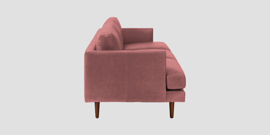 Sterio Leatherette 3 Seater Sofa In Light Pink Colour - Febonic Living