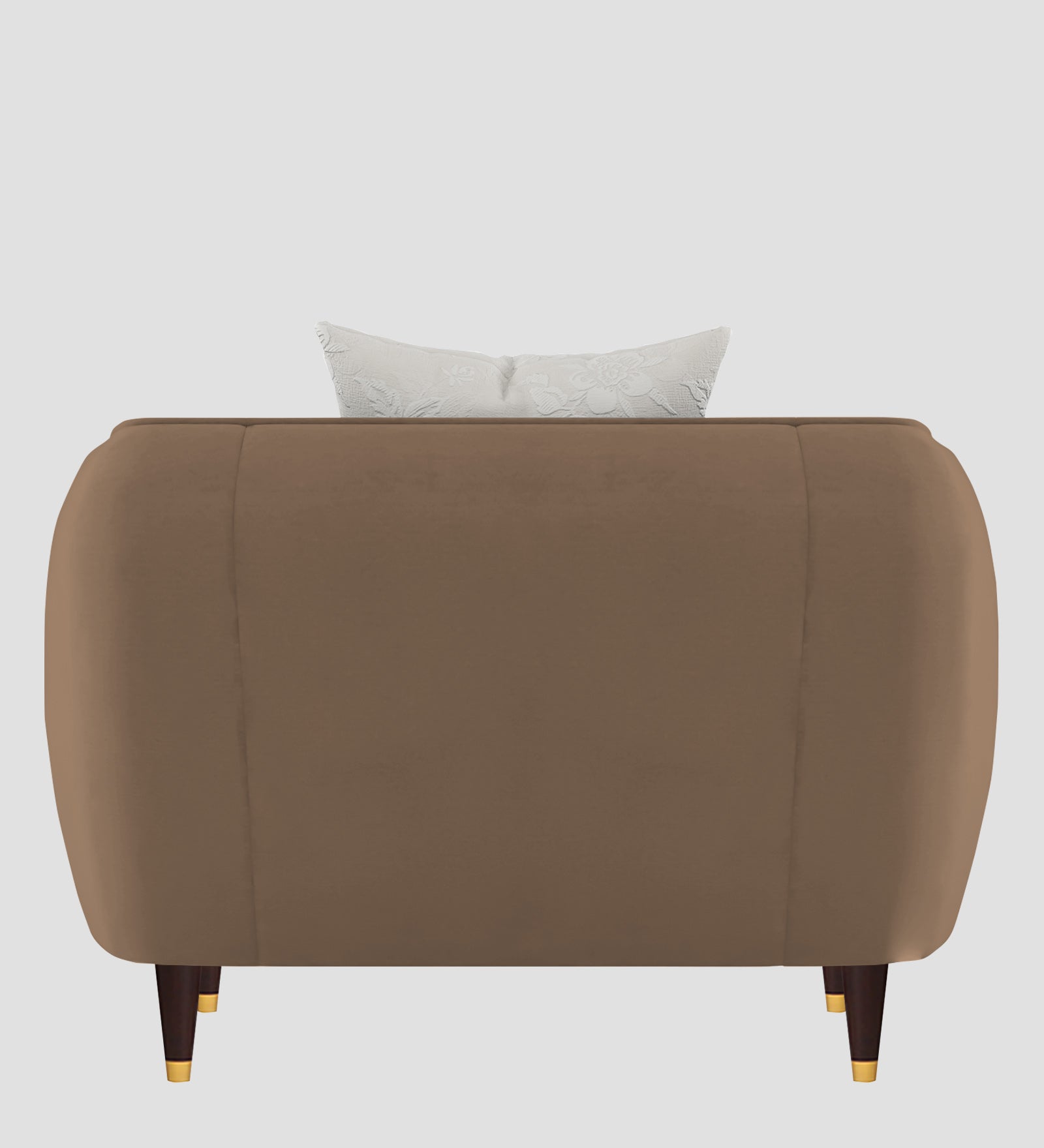 Hairo Velvet 1 Seater Sofa In  Mocha Mouse Colour - Febonic Living