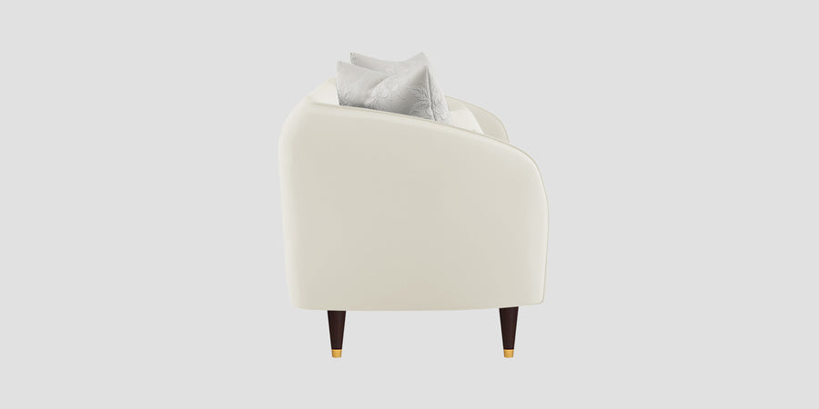 Hairo Velvet 3 Seater Sofa In Warm White Colour - Febonic Living