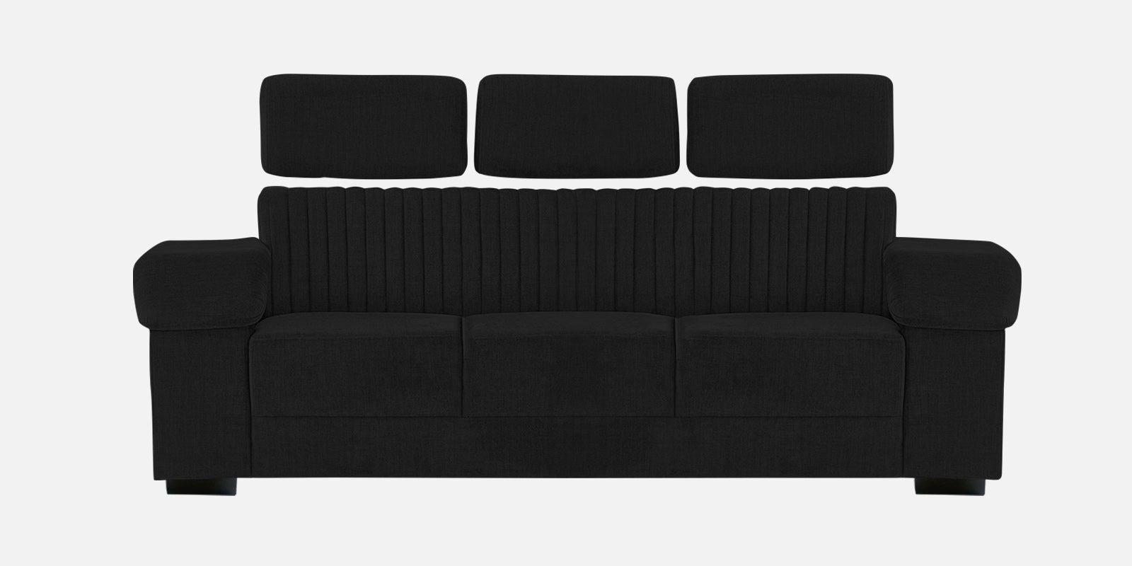 Draco Fabric 3 Seater Sofa In Zed Black Colour - Febonic Living