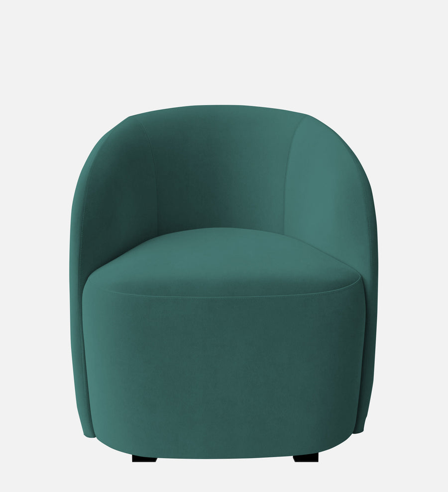 Lucky Velvet Lounge Chair In Pine Green Colour - Febonic Living