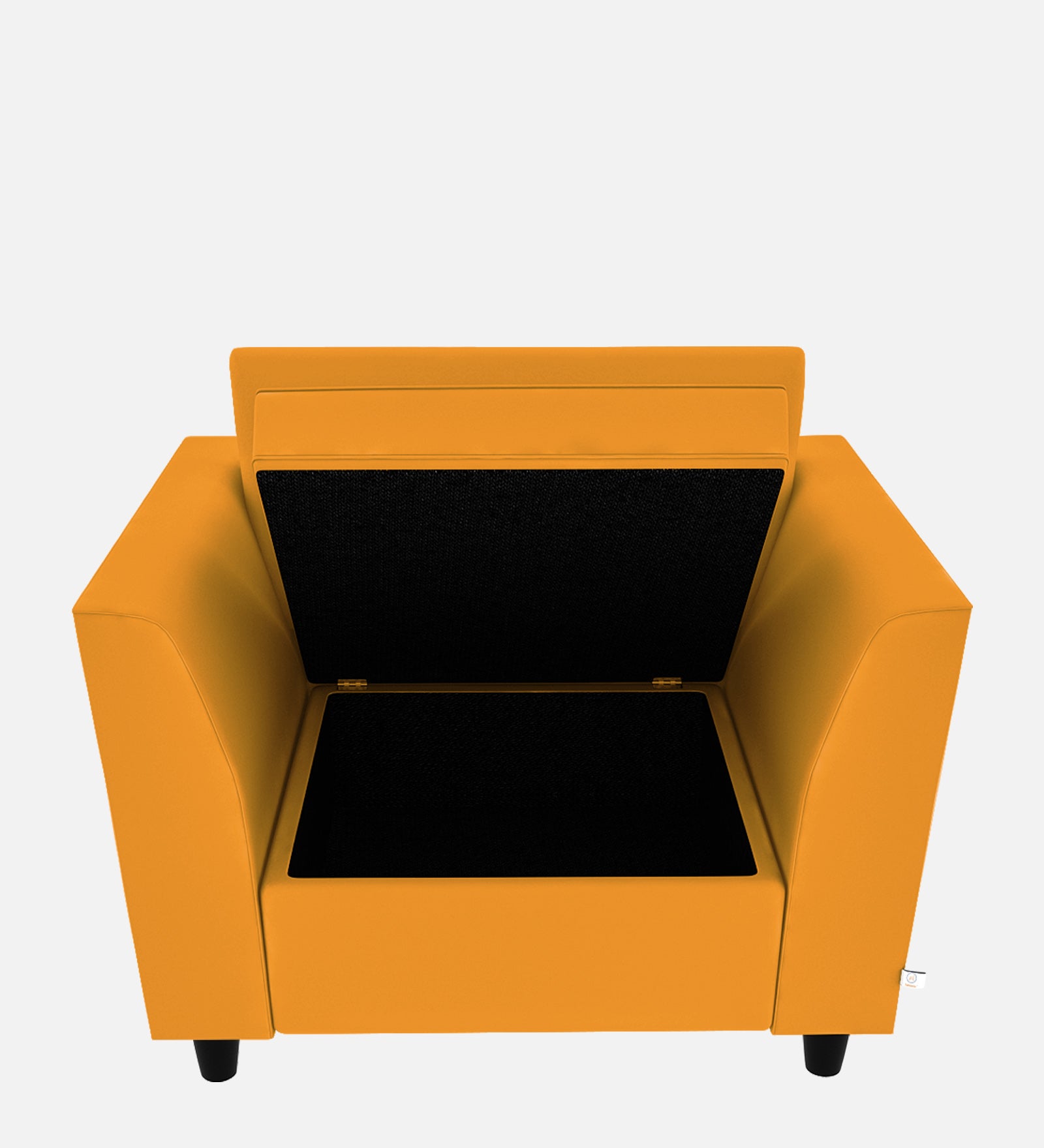 Bristo Velvet 1 Seater Sofa in Safforn Yellow Colour With Storage