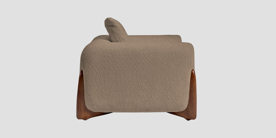 Boko Boucle 2 Seater Sofa In Mushroom Beige Colour - Febonic Living