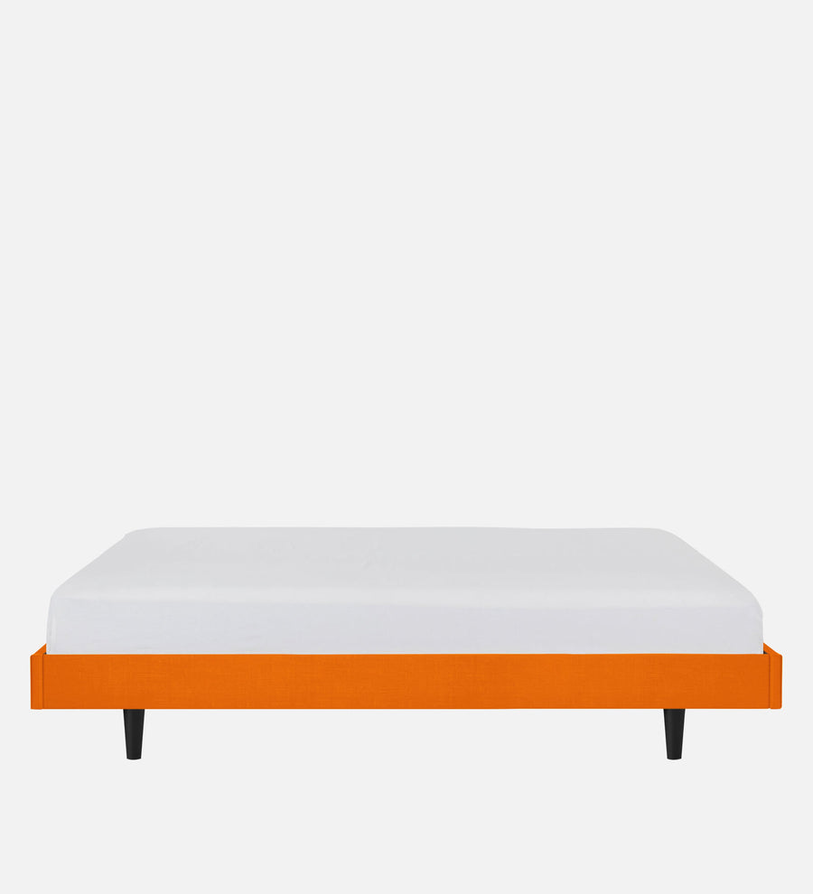 Basi Fabric Upholstered King Size Bed In Vivid Orange Colour - Febonic Living