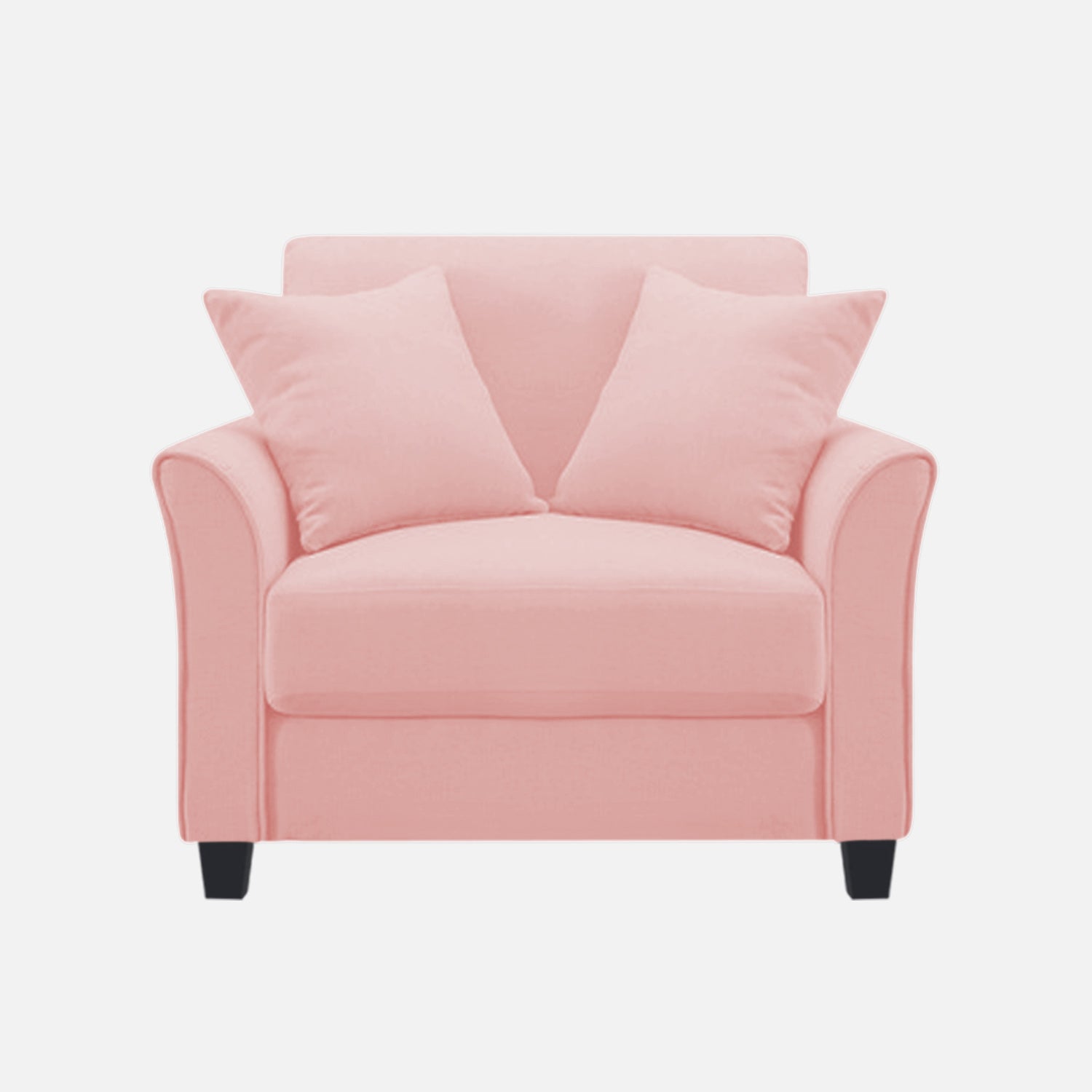 Daroo Velvet 1 Seater Sofa In Millennial Pink Colour