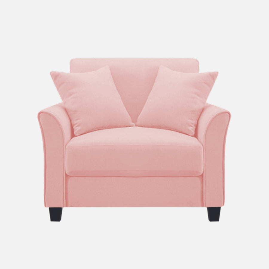 Daroo Velvet 1 Seater Sofa In Millennial Pink Colour - Febonic Living