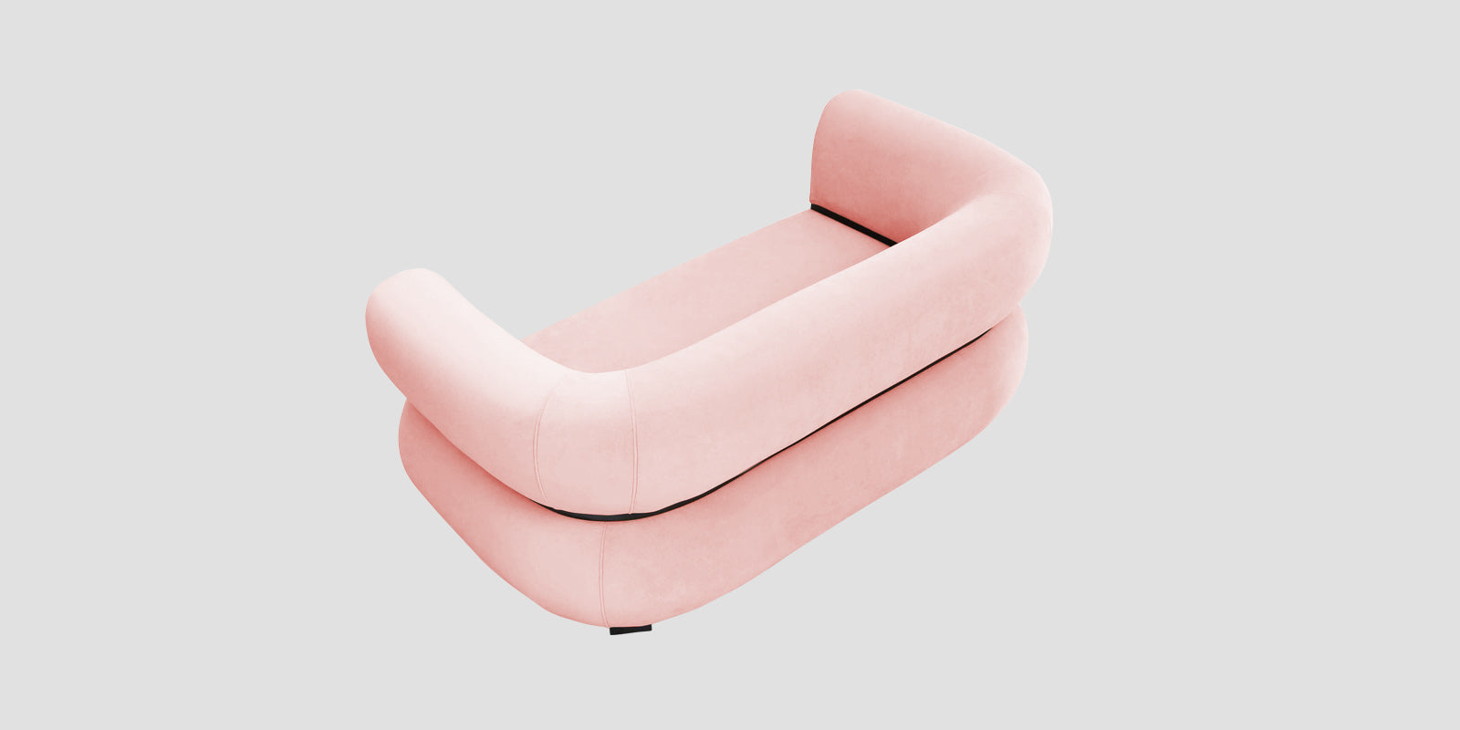 Kula Velvet 2 Seater Sofa In Millennial Pink Colour