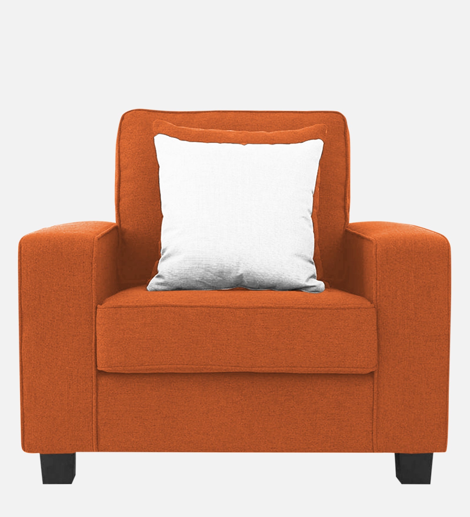 Ladybug Fabric 1 Seater Sofa In Vivid Orange Colour