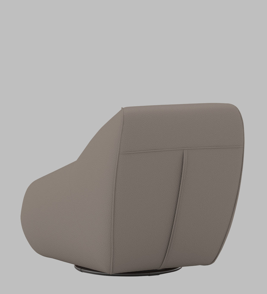 Willow Leatherette Swivel Chair In Steel Grey Colour - Febonic Living