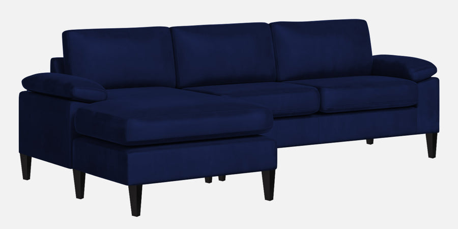 Vegas Velvet Rhs Sectional Sofa 3 Lounger In Imperial Blue Colour - Febonic Living