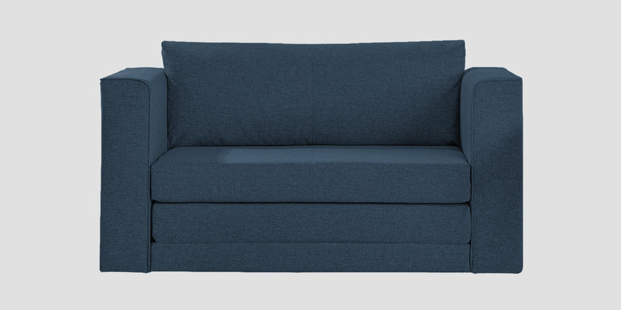 Kenia Fabric 2 Seater Foldable Sofa Cum Bed In Light Blue Colour - Febonic Living