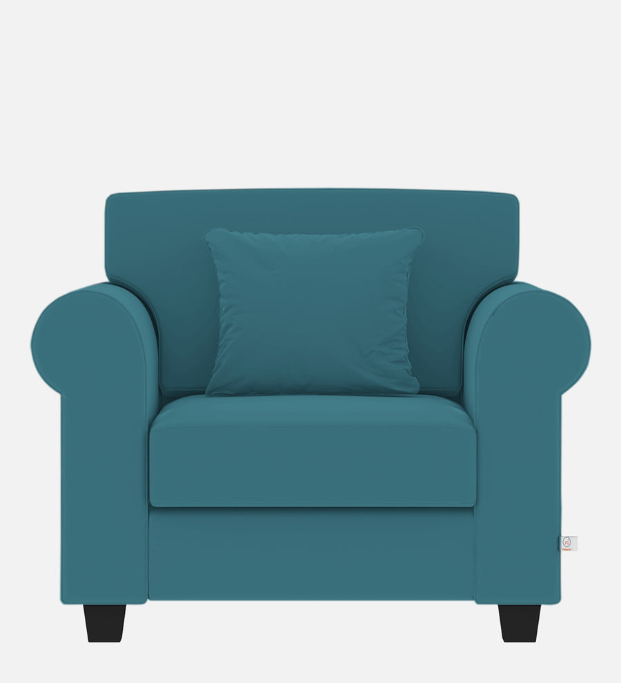 Numonk Velvet 1 Seater Sofa In Aqua Blue Colour - Febonic Living