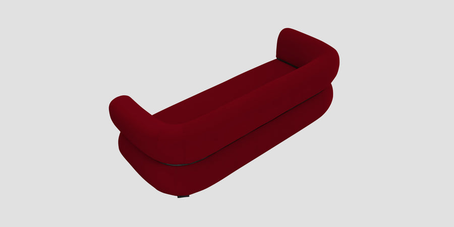 Kula Velvet 3 Seater Sofa In Cherry Red Colour - Febonic Living