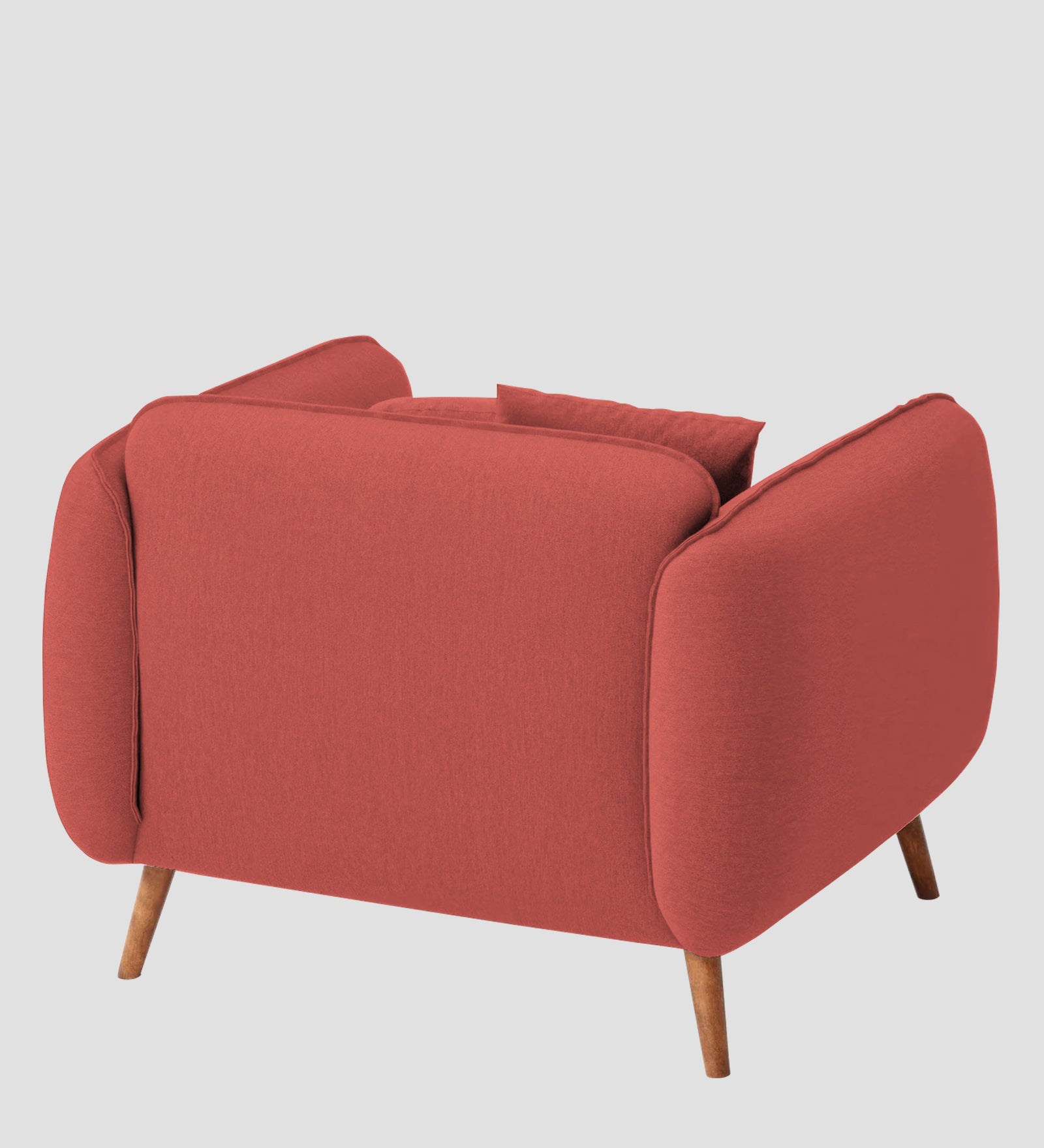 Zia Fabric 1 Seater Sofa In Salmon Pink Colour