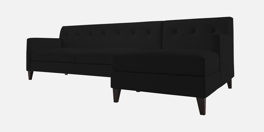 Miller Fabric Lhs Sectional Sofa 3 Lounger In Zed Black Colour - Febonic Living