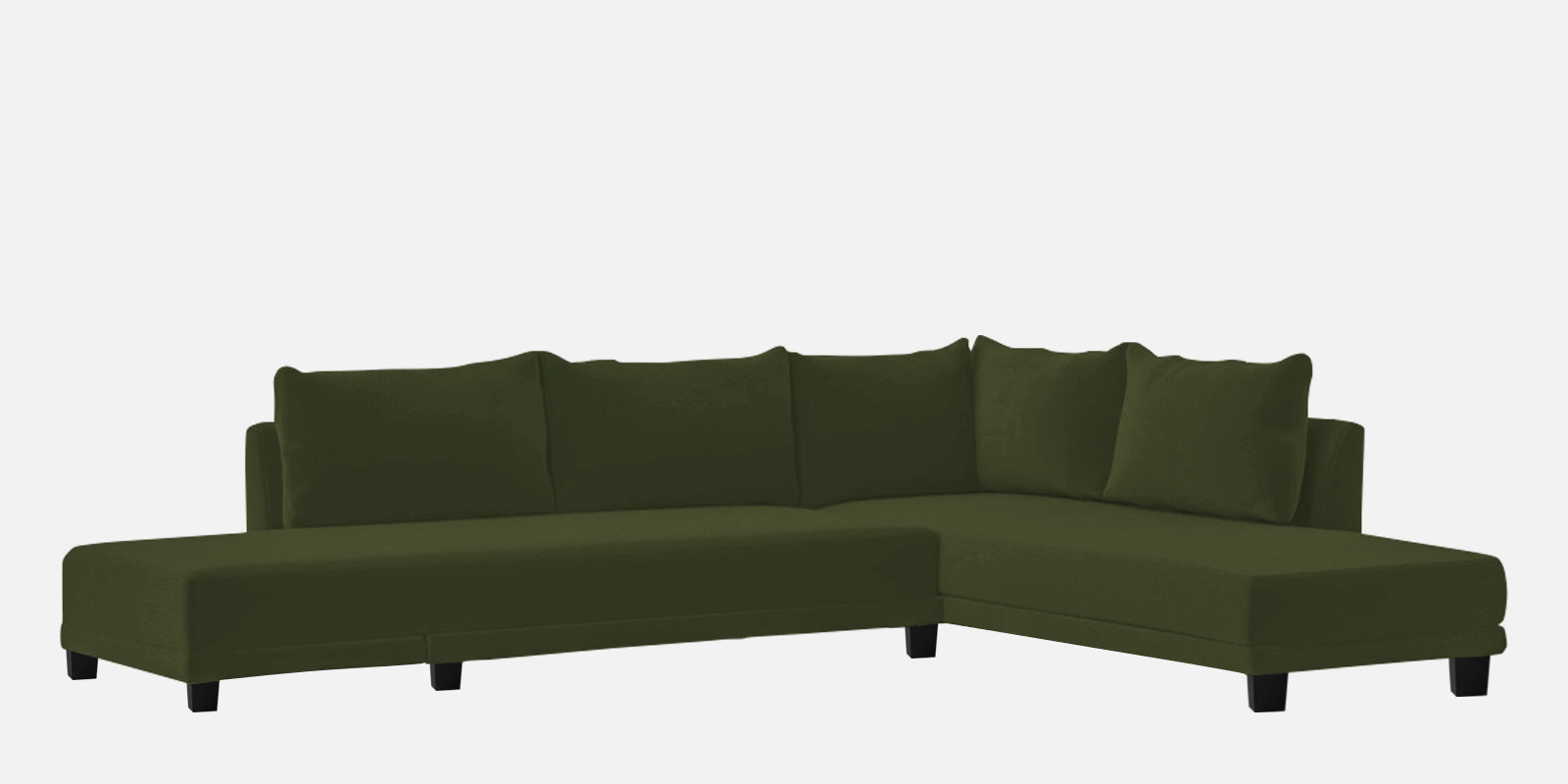 Ira Fabric LHS 6 Seater Sofa Cum Bed In Olive Green Colour