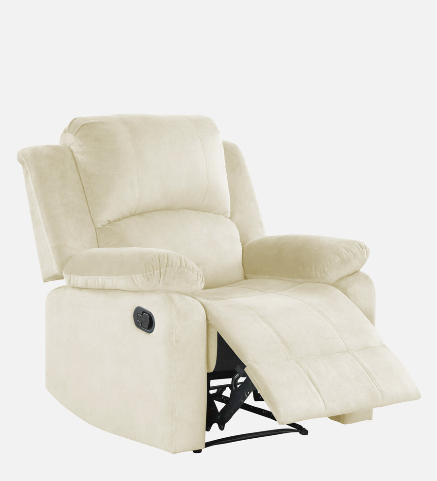 Lexi Fabric 1 Seater Motorized Recliner In Warm White Colour - Febonic Living