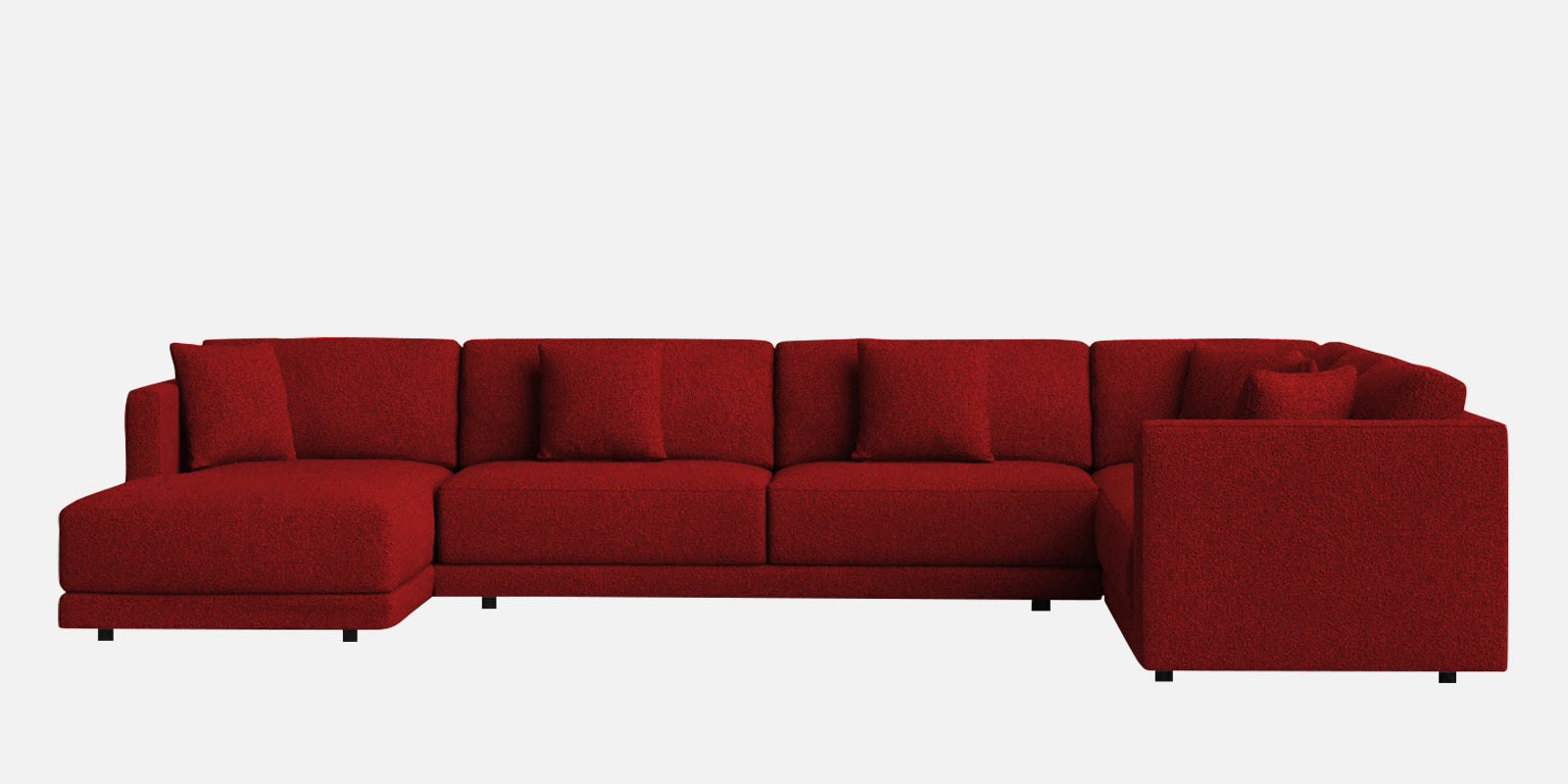 Carlin Fabric RHS 8 Seater Sectional Sofa In Blood Maroon Colour