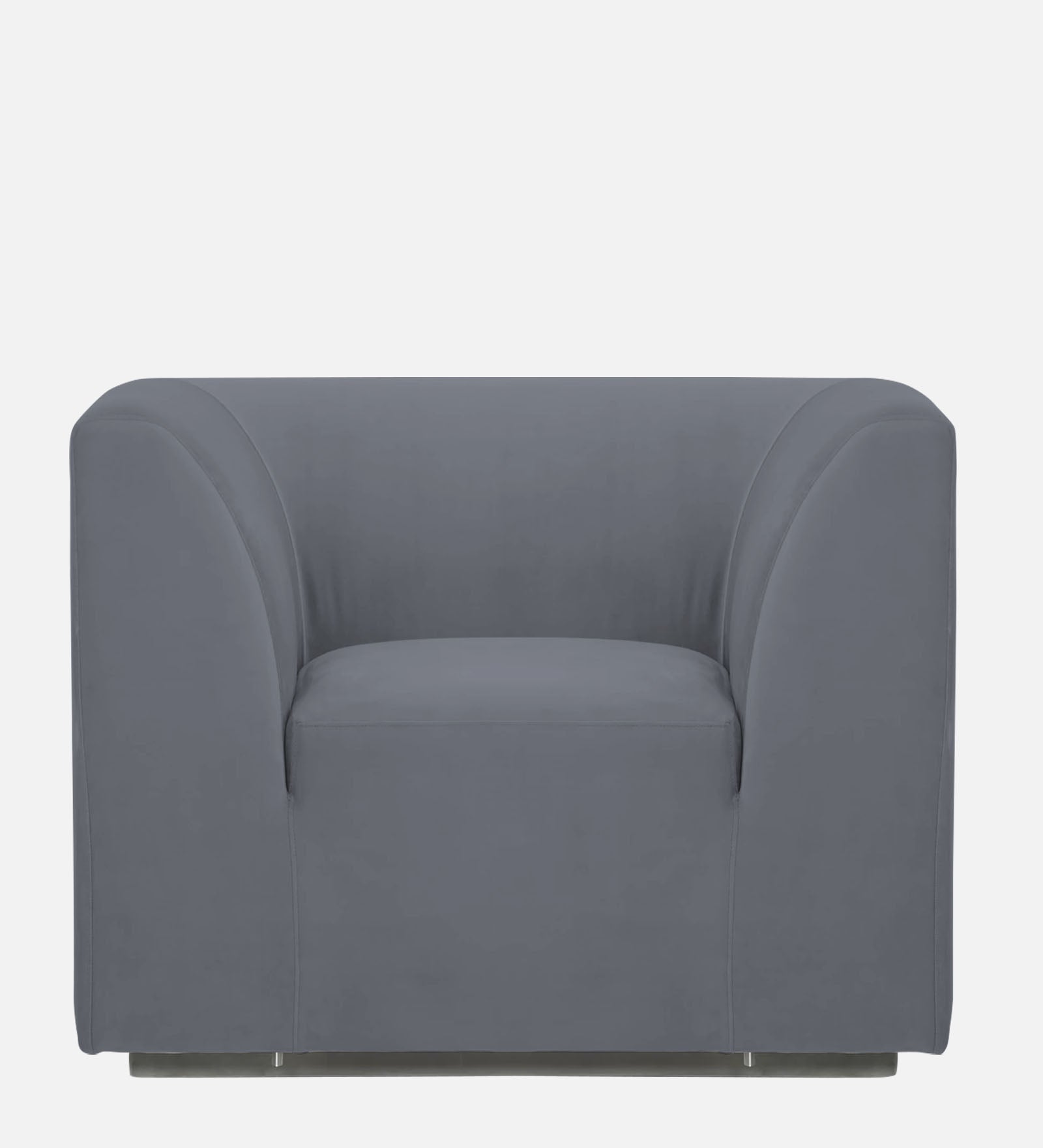 Bufa Velvet 1 Seater Sofa in Pubble Grey Colour