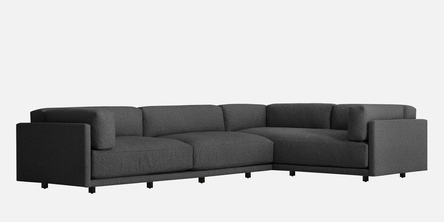 Nixon Fabric 6 Seater Rhs Corner Sofa In Charcoal Grey Colour - Febonic Living