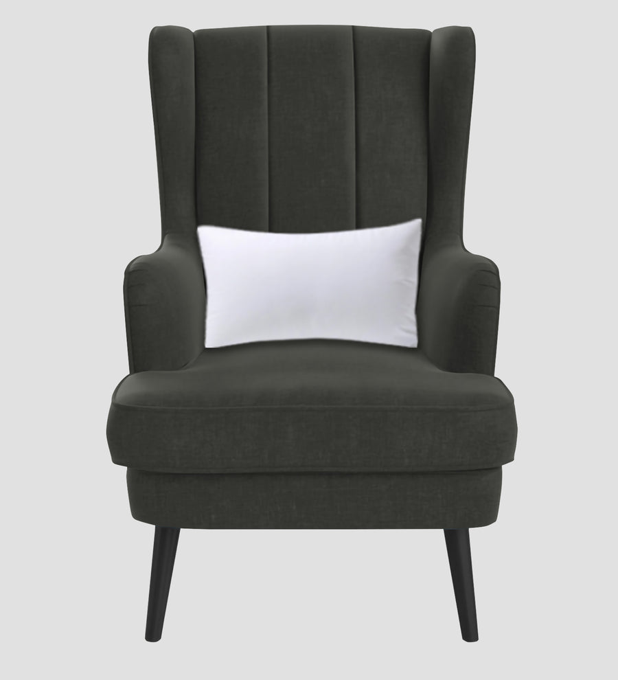 Niya Velvet Wing Chair In Hory Grey Colour - Febonic Living