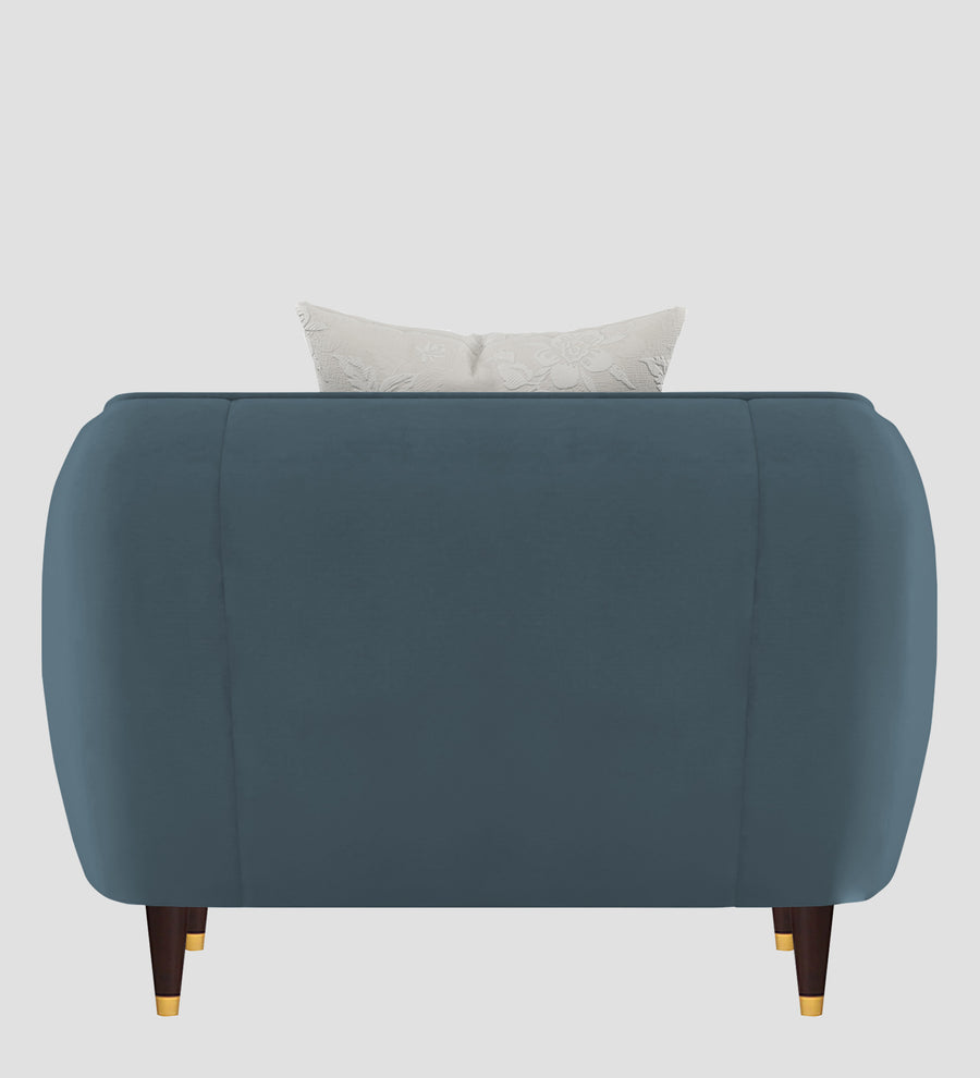 Hairo Velvet 1 Seater Sofa In Oxford Blue Colour - Febonic Living