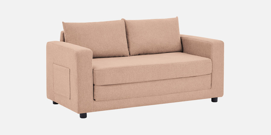 Roman Fabric 3 Seater Foldable Sofa Cum Bed In Cosmic Beige Colour With Usb Port - Febonic Living
