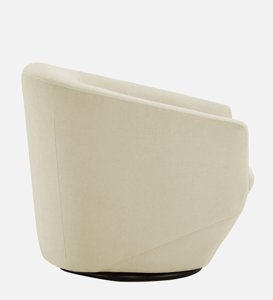 Haddie Velvet Swivel Chair In Warm White Colour - Febonic Living