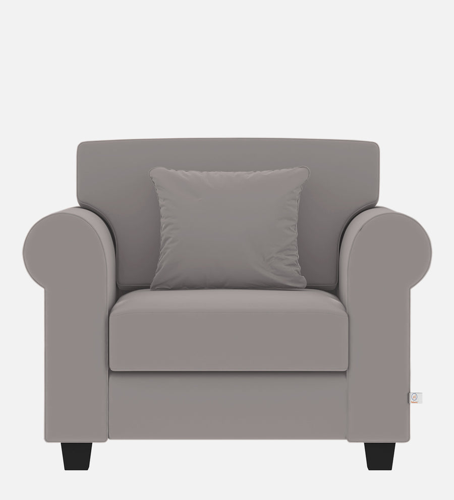 Numonk Velvet 1 Seater Sofa In Pearl Grey Colour - Febonic Living