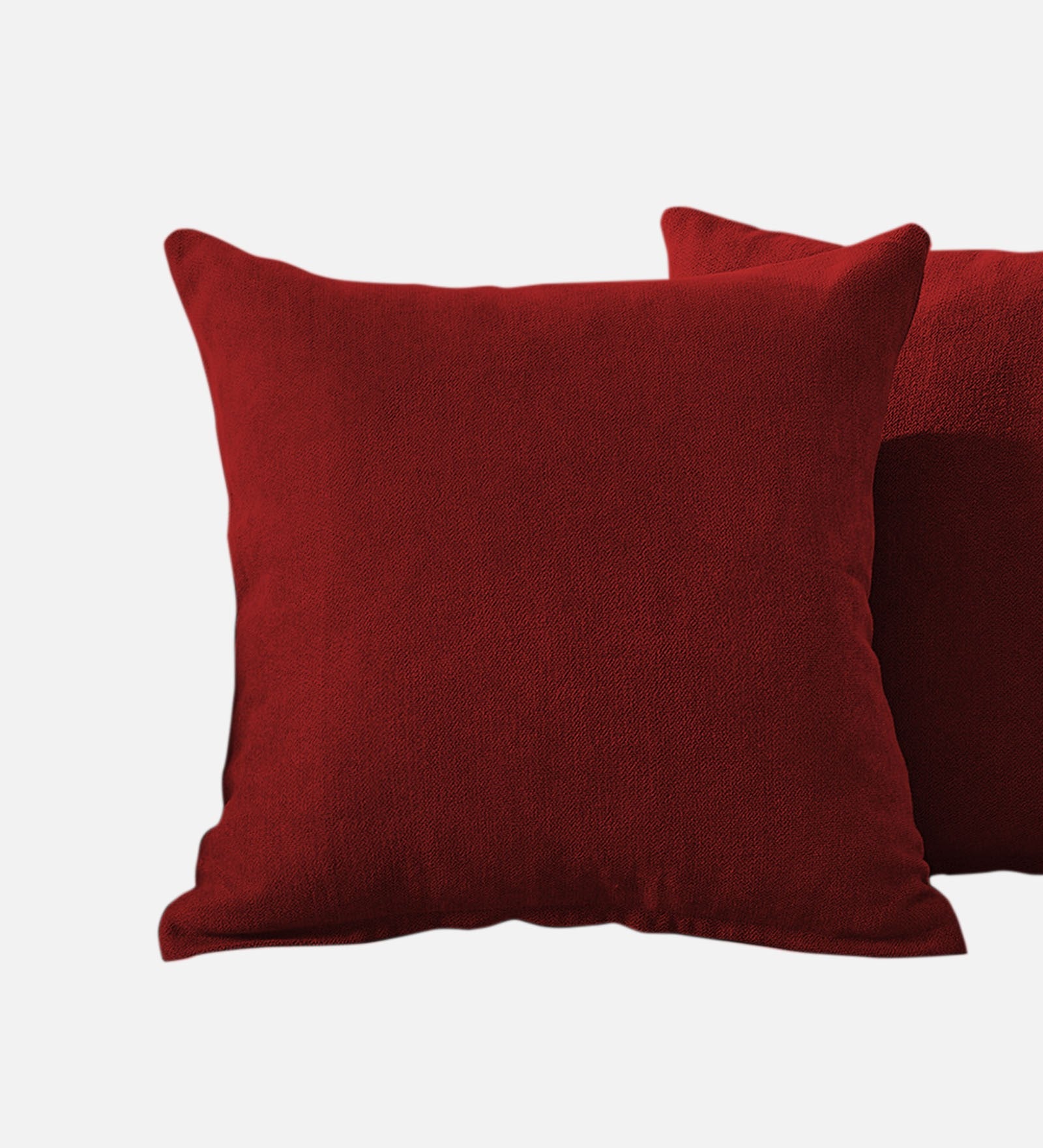 Kaya Sofa Pillows Fabric 20x20 inches Pack of 2 In Blood Maroon Colo