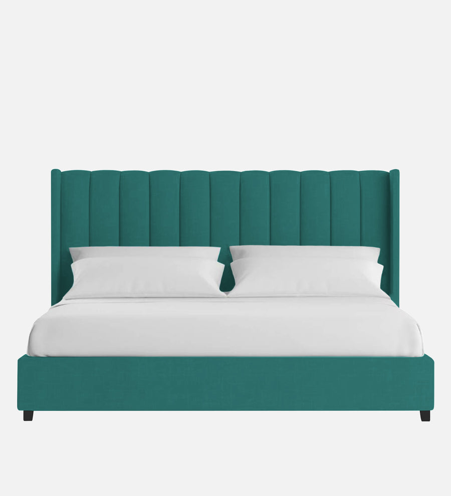 Colina Fabric Upholstered King Size Bed In Sea Green Colour With Box Storage - Febonic Living