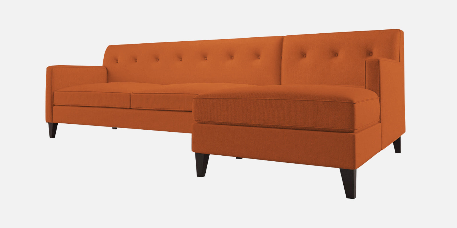 Miller Fabric LHS Sectional Sofa (3+Lounger) in Vivid Orange Colour