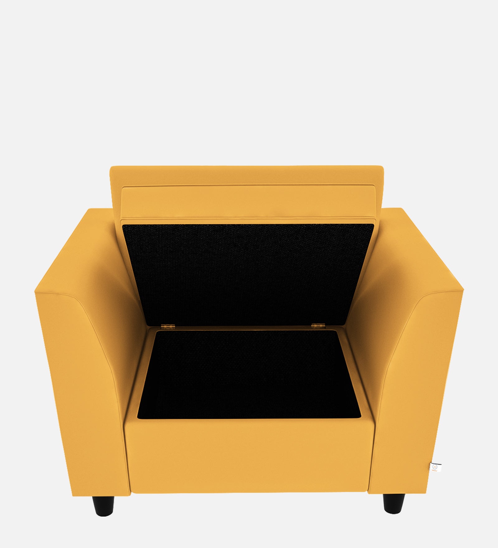 Bristo Velvet 1 Seater Sofa in Turmeric Yellow Colour With Storage