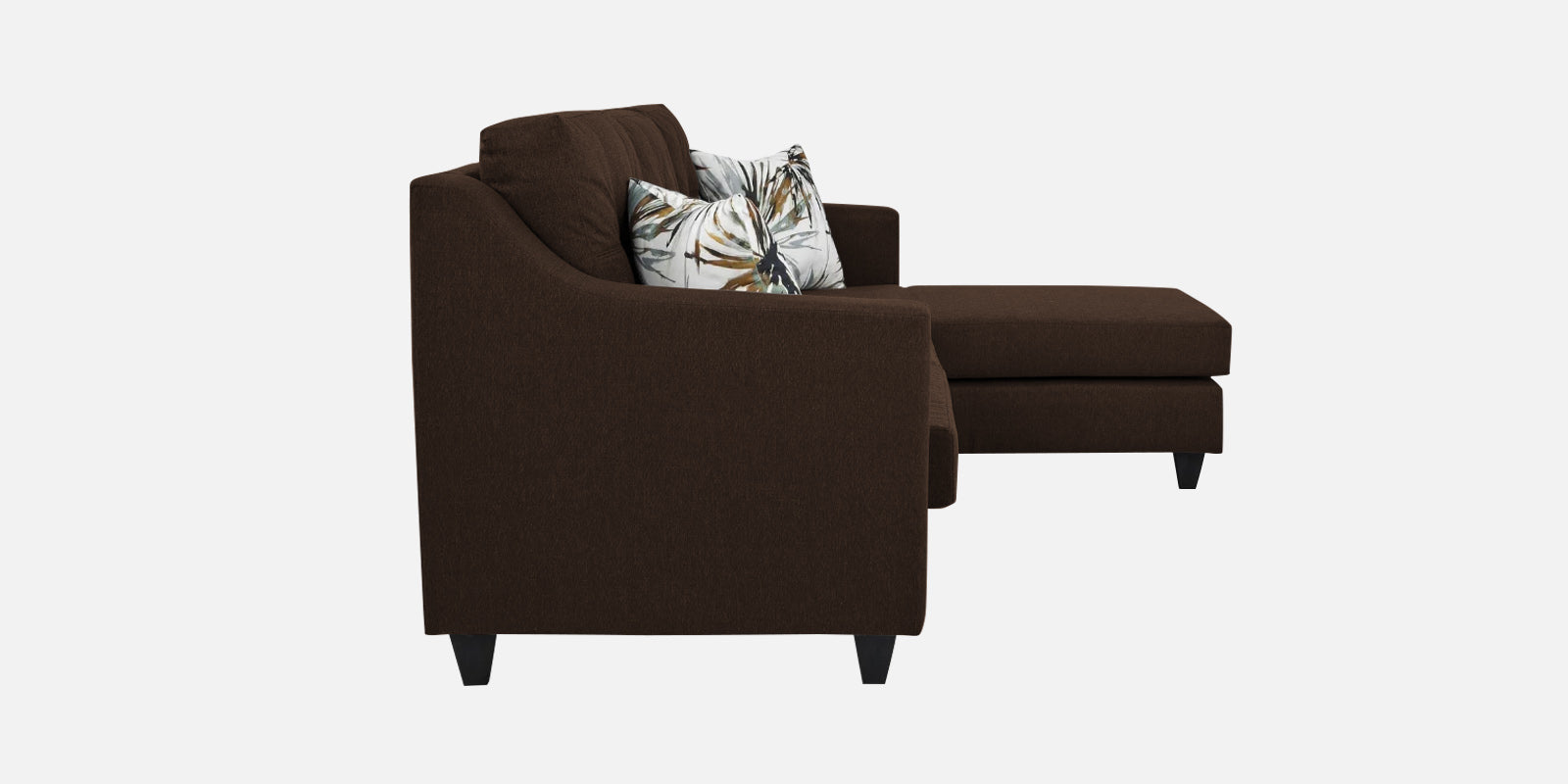 Welly Fabric LHS Sectional Sofa  (2+Lounger) In Cidar Brown Colour