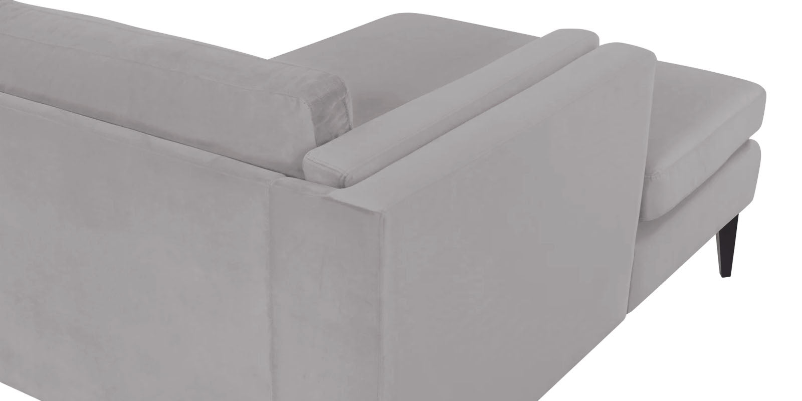 Jasper Velvet LHS Sectional Sofa (3+Lounger) in Concrete grey Colour