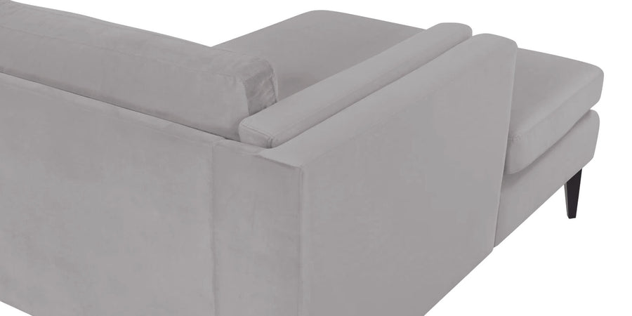 Jasper Velvet Lhs Sectional Sofa 3 Lounger In Concrete Grey Colour - Febonic Living