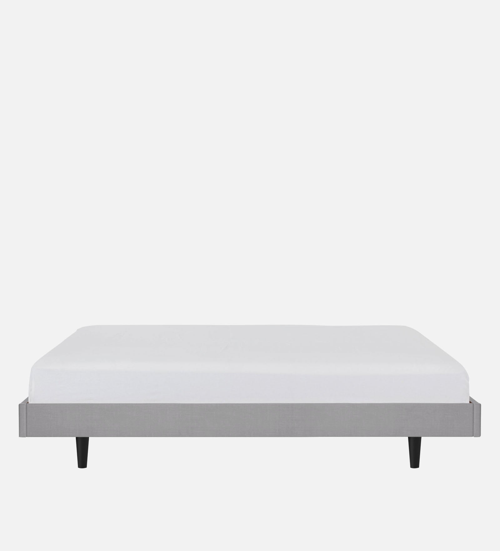 Basi Fabric Queen Size Bed In Lit Grey Colour