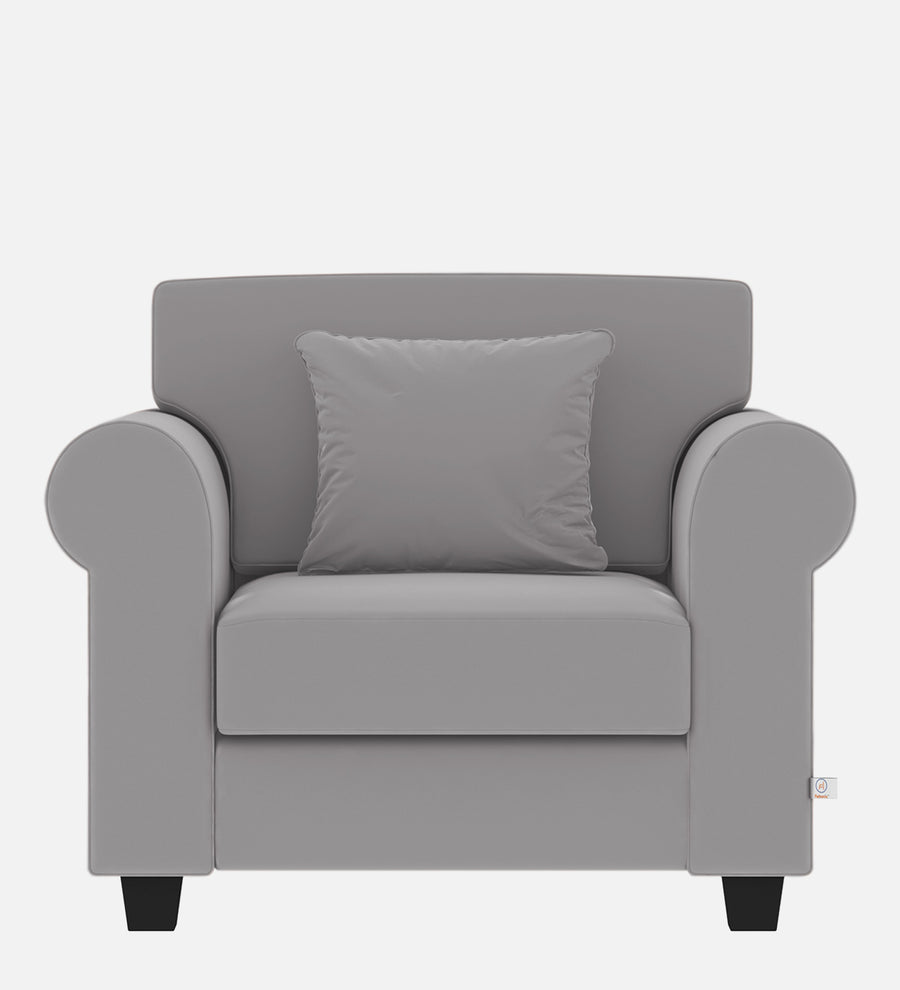 Numonk Velvet 1 Seater Sofa In Concrete Grey Colour - Febonic Living