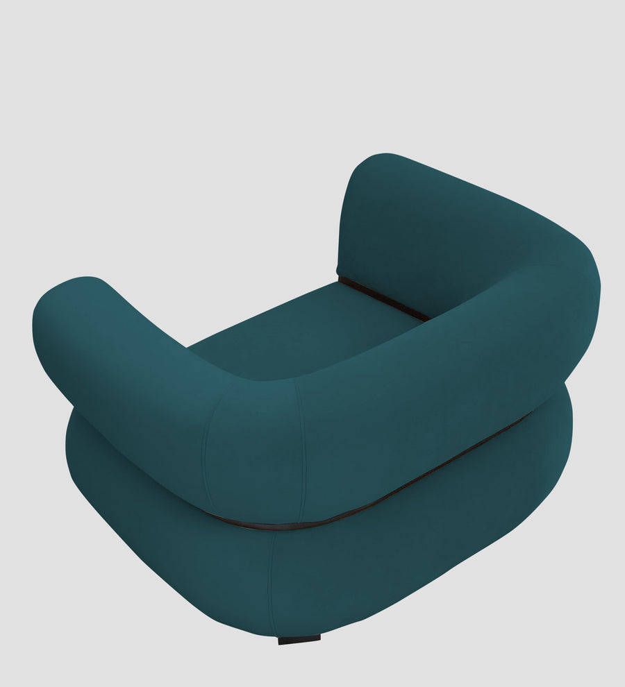 Kula Velvet 1 Seater Sofa In Arabian Green Colour - Febonic Living