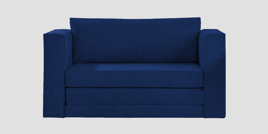Kenia Fabric 2 Seater Foldable Sofa Cum Bed In Royal Blue Colour - Febonic Living