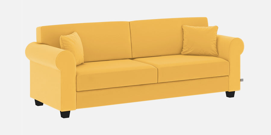 Numonk Velvet 3 Seater Sofa In Turmeric Yellow Colour - Febonic Living