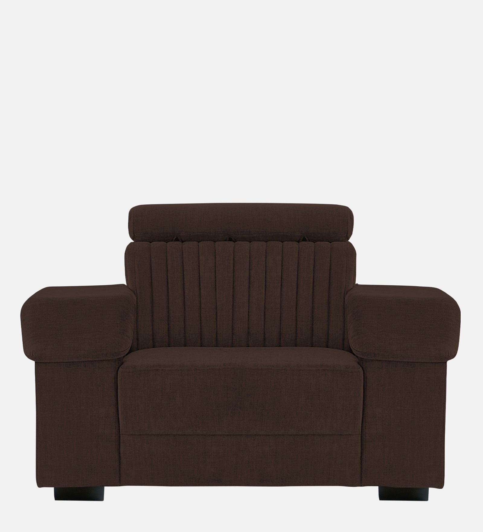 Draco Fabric 1 Seater Sofa In  Coffee Brown Colour - Febonic Living