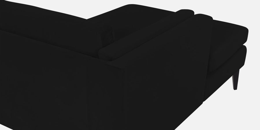 Jasper Velvet Lhs Sectional Sofa 3 Lounger In Adam Black Colour - Febonic Living