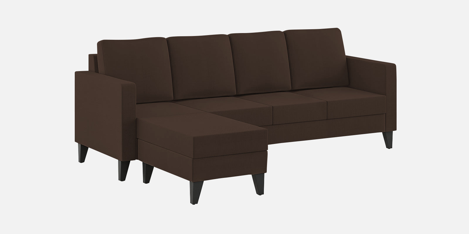 Nori Fabric RHS Sectional Sofa (3 + Lounger) In Cidar Brown Colour