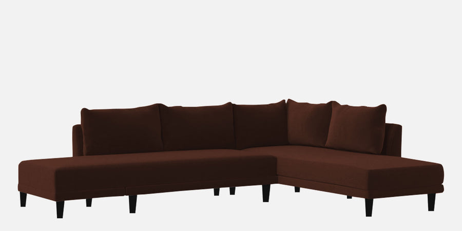 Ira Fabric Lhs 6 Seater Convertible Sofa Cum Bed In Coffee Brown Colour - Febonic Living