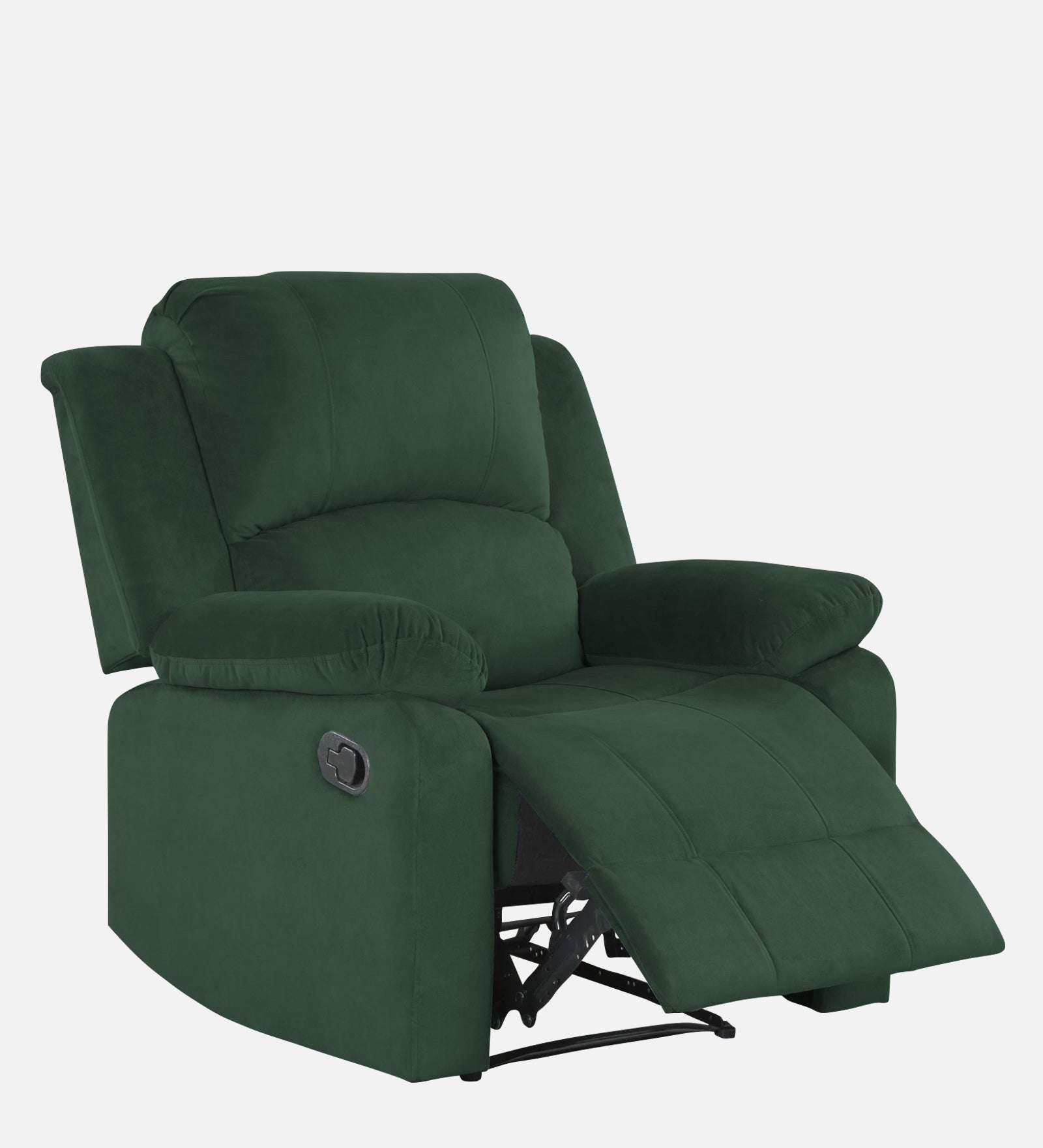 Henry Velvet Manual 1 Seater Recliner In Amazon Green Colour