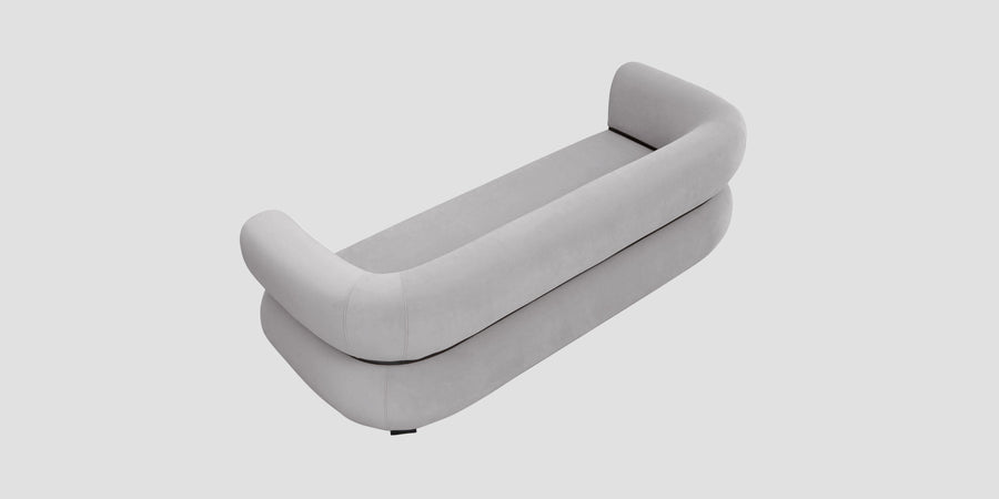 Kula Velvet 3 Seater Sofa In Concrete Grey Colour - Febonic Living
